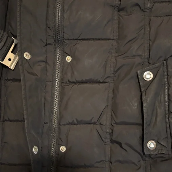Betsey Johnson Black Puffer Coat with Quilted Sleeves - Picture 2 of 7